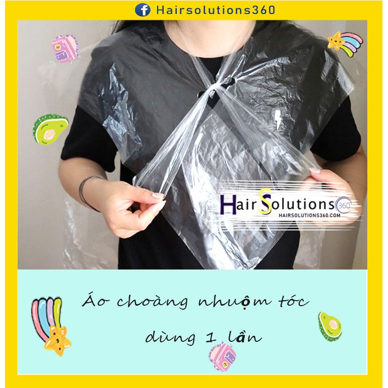 Áo choàng nhuộm tóc dùng 1 lần, áo choàng nilon tự nhuộm tại nhà- Hairsolutions360