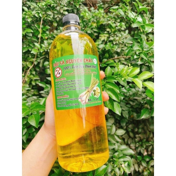 Tinh dầu sả nguyên chất 100% không hoá chất khử mùi, diệt khuẩn diệt côn trùng muỗi, lau sàn 1000ML