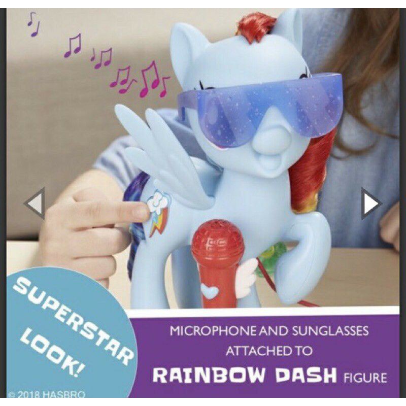 Đồ chơi ngựa Pony karaoke, song ca cùng bé, hiệu Rainbow Dash chính hãng Hasbro Mykingdom