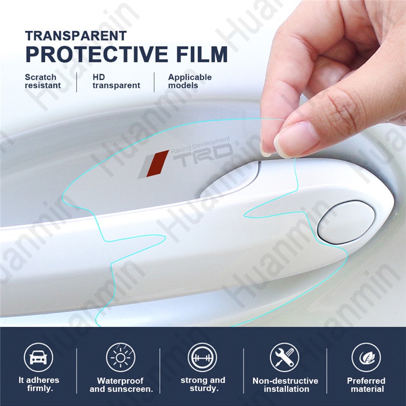 Bộ 4 Miếng Dán Bảo Vệ Tay Nắm Cửa Xe Hơi Hyundai Ioniq Hybrid Elantra Tucson Reina Santa Fe Kona Accent