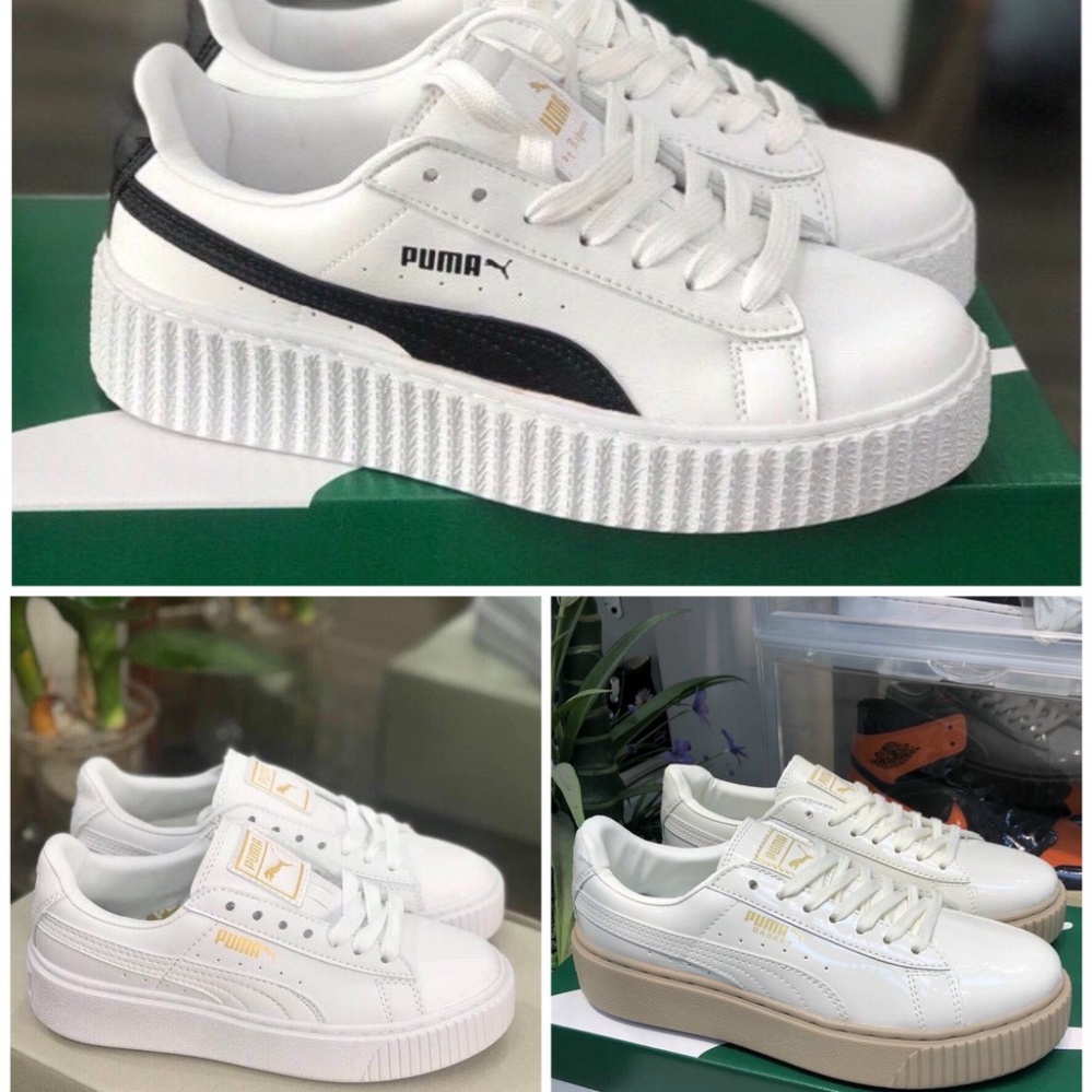 [xả hàng] Giày thể thao Sneaker Puma nữ,Puma đế nâu da bóng,đen trắng, full trắng hottrend 2021