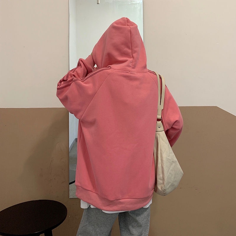 Áo Khoác Hoodie Tay Dài Họa Tiết Kẻ Sọc Thời Trang Thu Đông Mới Cho Nữ