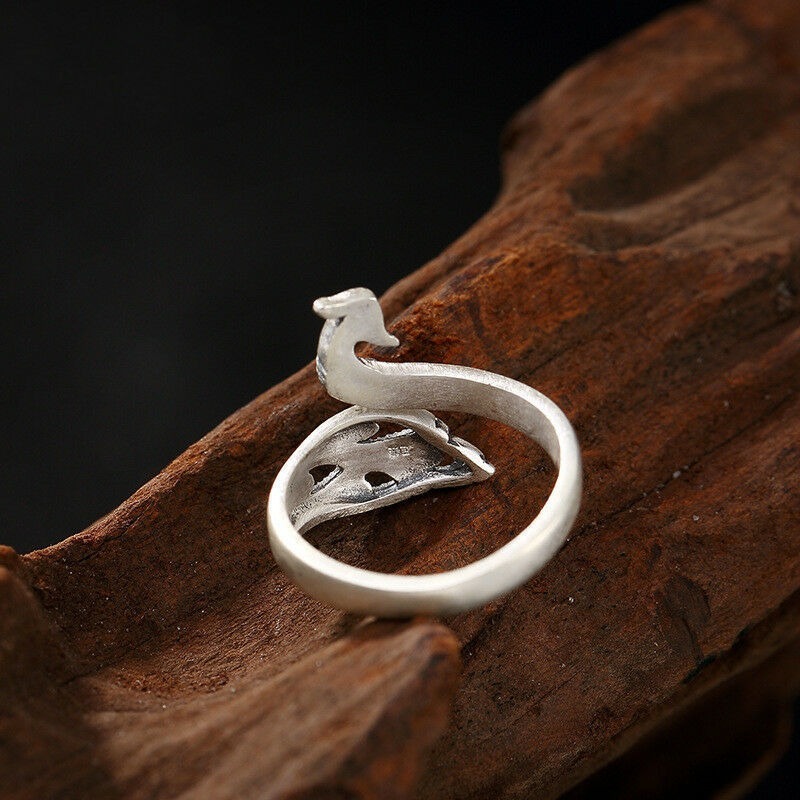 Nhẫn Bạc Thiết Kế Mở Kiểu Dáng Sáng Tạo Phong Cách Retro Cho Nữ