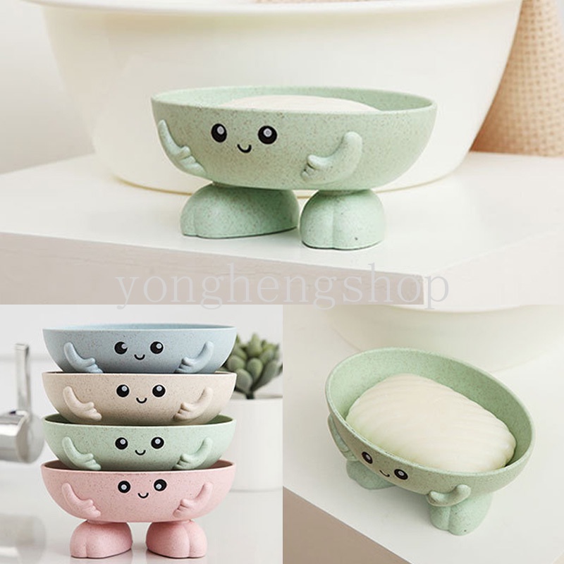 Khay Đựng Xà Phòng Bằng Chất Liệu Rơm Lúa Mì Họa Tiết Hoạt Hình Chống Trượt Tiện Dụng