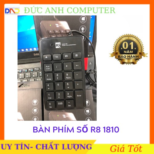 Bàn phím số kế toán R8 1810 cho PC / Laptop- Nhỏ Gọn- Hàng Chính Hãng Phân Phối