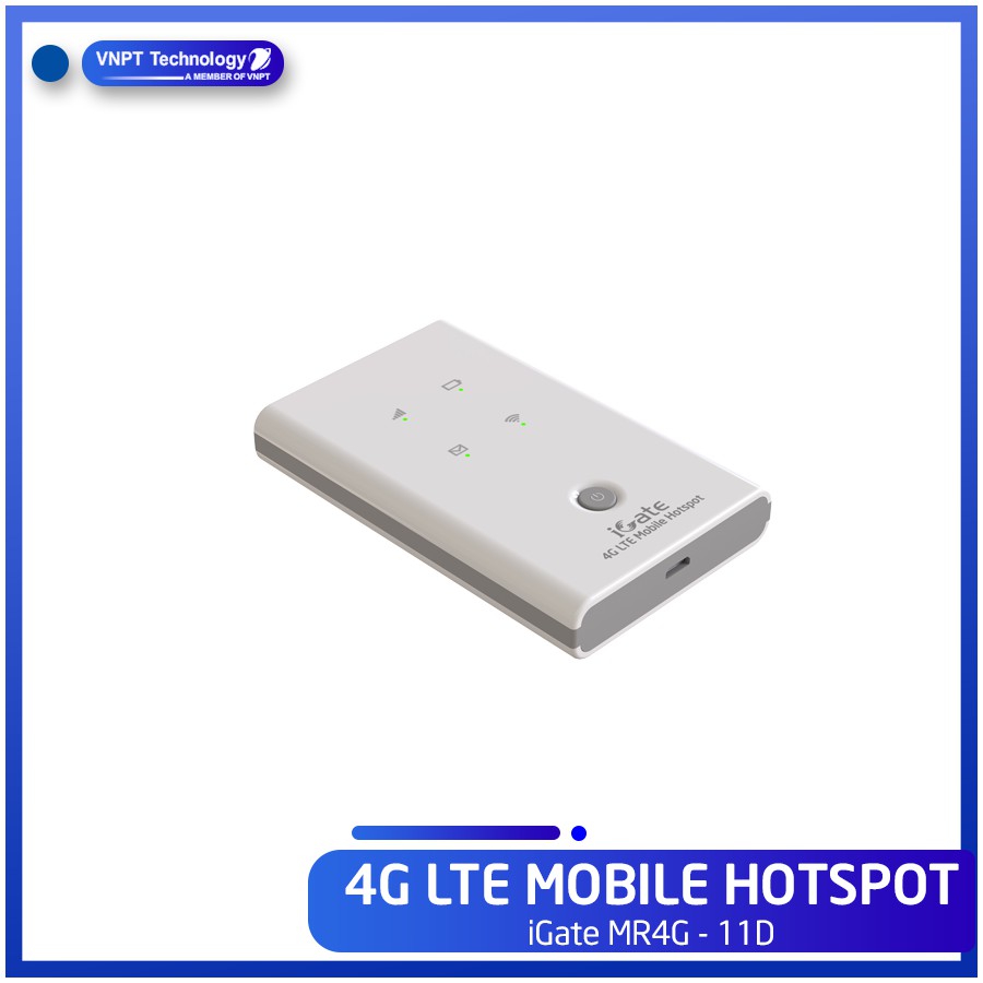 Bộ Phát Wifi Di Động VNPT Technology 3G/4G LTE Mobile Hotspot 150Mbps Pin sạc 2300mAh iGate MR4G-11D