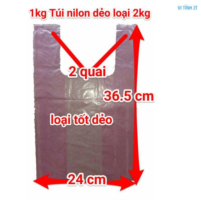 1 kg túi bịch nilon dẻo trong loại 2kg tầm 140 cái đến 140 cái, túi bịch nilon bịch nilong loại dẻo trong 2kg 2 quai