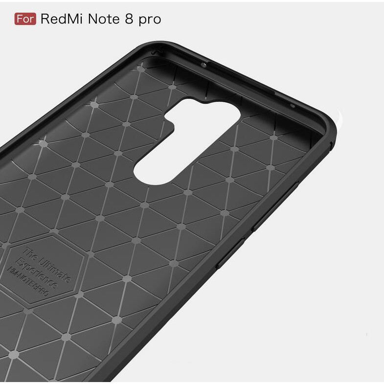 Ốp điện thoại kết cấu sợi carbon mềm màu nhám độc đáo cho Xiaomi Redmi Note 8 Pro