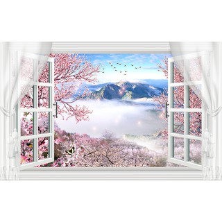TRANH DÁN TƯỜNG CỬA SỔ 3D