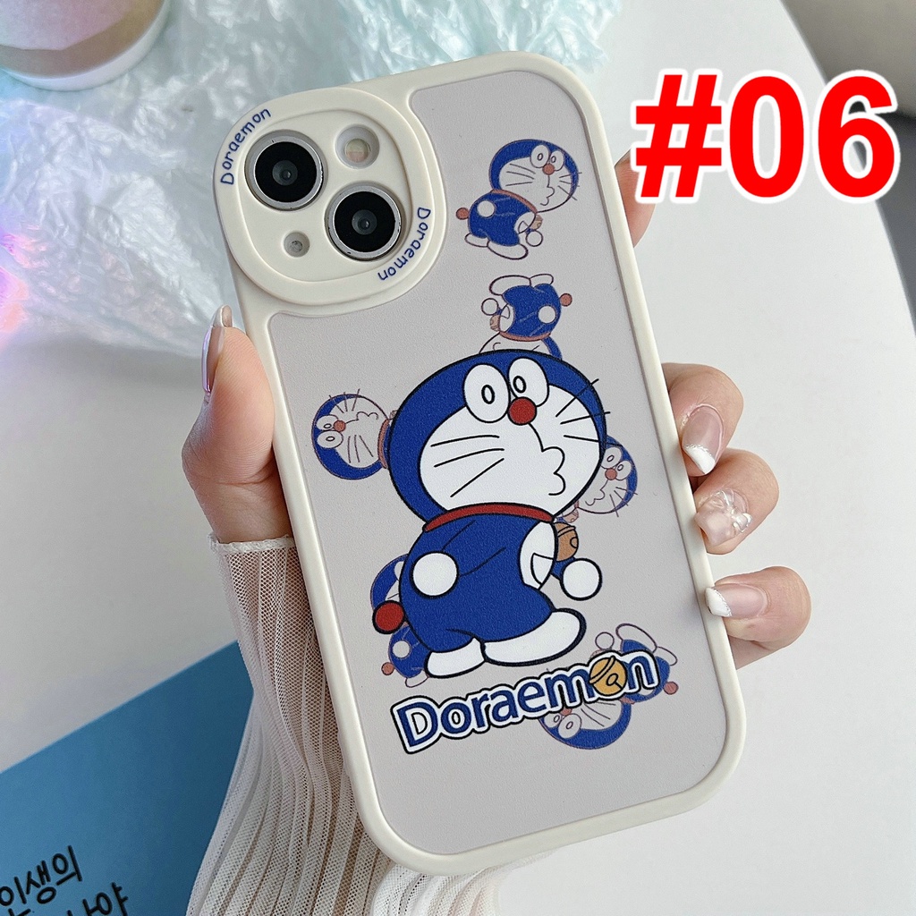 Samsung Galaxy A73 A72 A53 A33 A71 A13 A23 A11 A52 A52S A12 A31 A70 A20 A30 A10S A03 M11 M12 A22 LTE M22 M23 M32 M31 A32 A50 A50S A30S A03S A02S A21S A51 4G 5G Cute Cartoon Smile Doraemon Shockproof Oval Camera protection Silicon Soft Phone Case STX 05