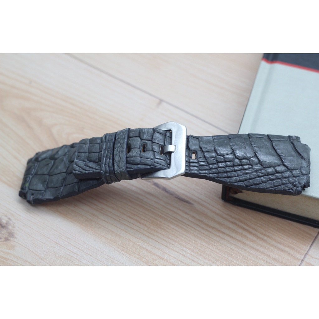 Dây Đồng Hồ Da Cá Sấu Thật Bell&amp;Ross Vân Vảy Rồng Size 24mm/24mm [ tặng khóa / 2 chốt/ tool] BẢO HÀNH 6 THÁNG
