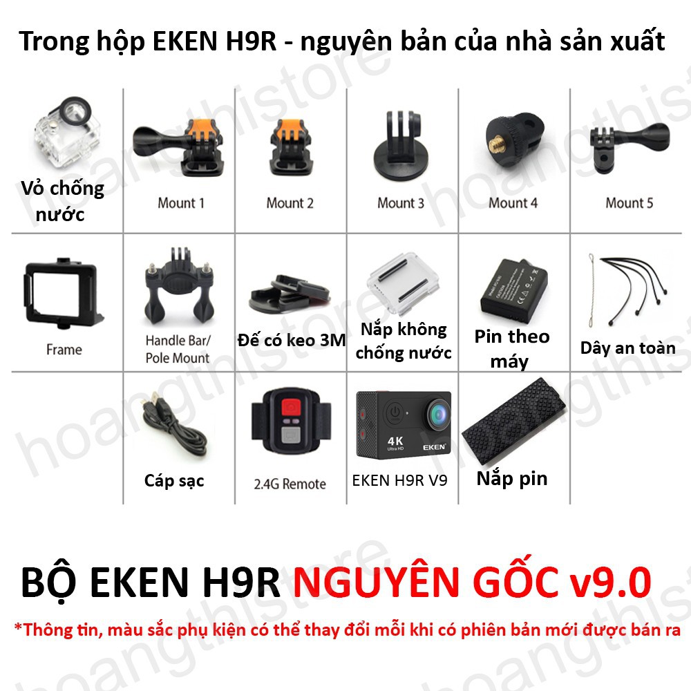 ✔️ Camera Eken h9r bản V9 20MP tặng Thẻ nhớ 32GB combo Pin Sạc Hành trình động thể thao phượt H9R V9.1 v8 v7 Chính hãng | BigBuy360 - bigbuy360.vn