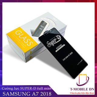Miếng dán Kính cường lực Samsung A7 2018 Super-D MIETUBL Full viền Đen Fullbox