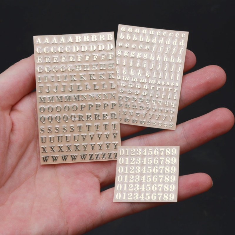 Miếng dán nhựa resin trong suốt hình chữ cái 3 kiểu DIY