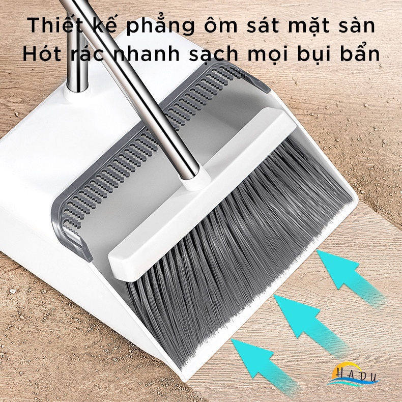 Chổi quét nhà thông minh kèm hót rác đa năng cao cấp làm sạch nhanh gọn các góc nhỏ chống bụi cất gọn HADU