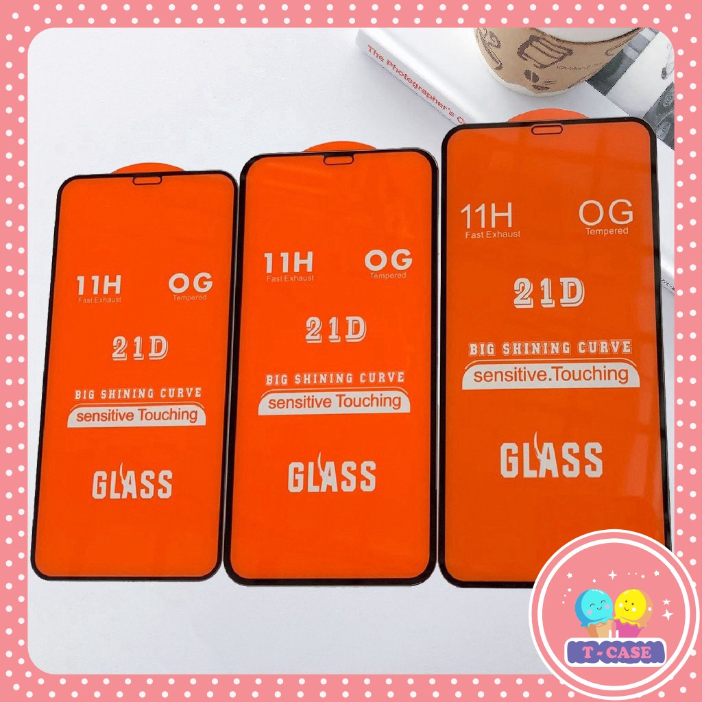 Kính cường lực Full màn 21D 6/6s/6plus/6s plus/7/8/7plus/8plus/x/xs/xs max/11/11pro max D1-3
