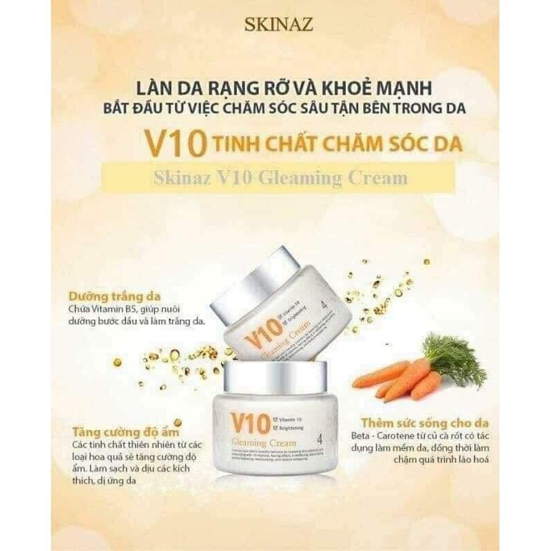 KEM V10 GLEAMING CREM SKINAZ CHÍNH HÃNG