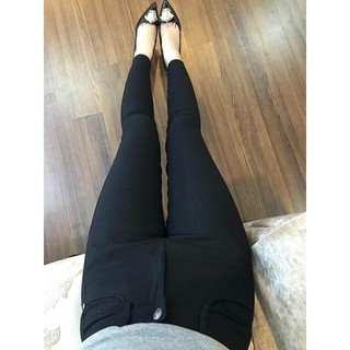 Quần Tregging Nữ Lưng Cao Màu Đen Co Giãn Mạnh Có Size Đại