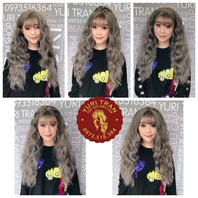 Tóc giả YuriTran- Bộ xù xám nâu