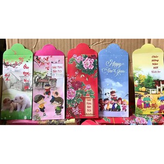Bao Lì xì tết mẫu đẹp 2018 (Bộ 50 tờ lẫn màu)
