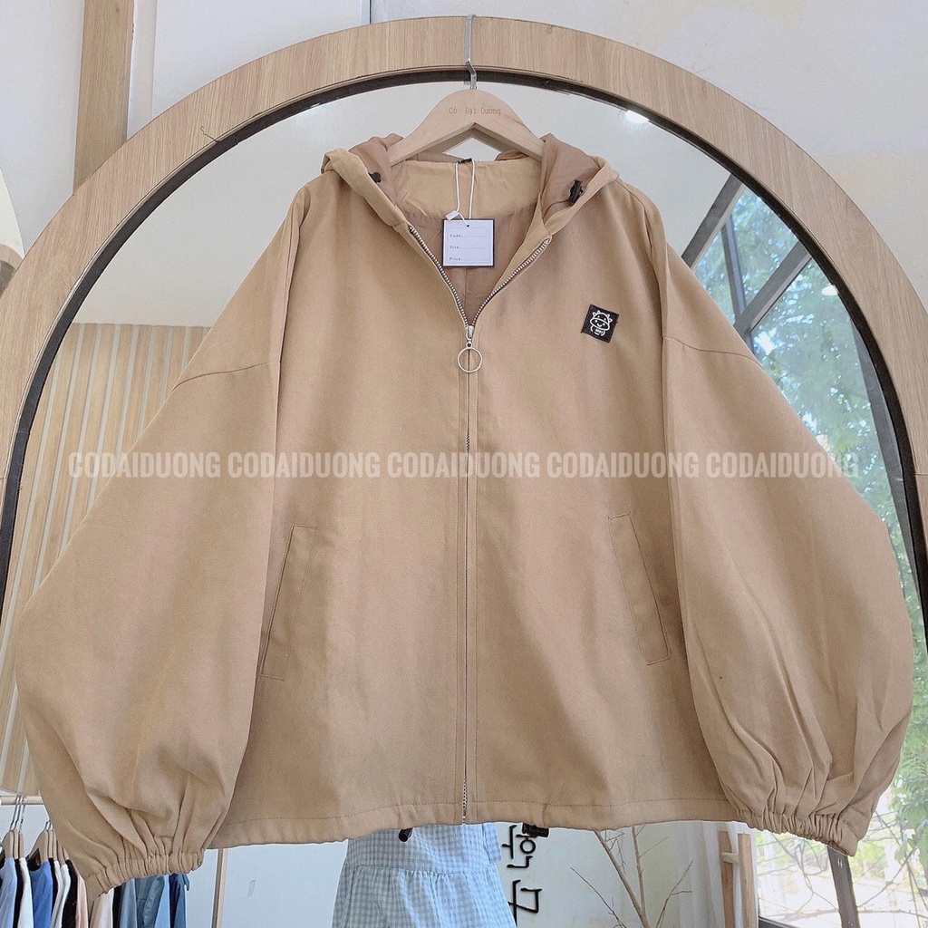 ÁO NỈ KHOÁ UNISEX THÊU LÔ GÔ BÒ TAY CHUN CHỐT GẤU 2 MÀU ĐEN, BE FREESIZE | BigBuy360 - bigbuy360.vn