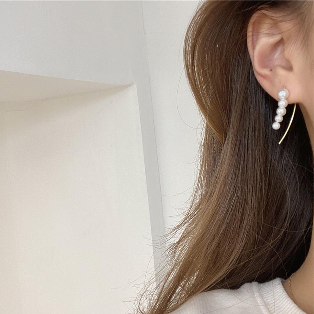 Khuyên Kẹp Vành Tai Họa Tiết Hình Học Đơn Giản Phong Cách Vintage Hàn Quốc