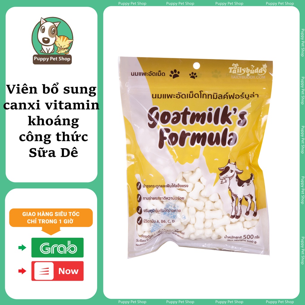 Xương thưởng sữa dê bổ sung canxi , vitamin , khoáng Goat's milk formula 500g cho chó mèo