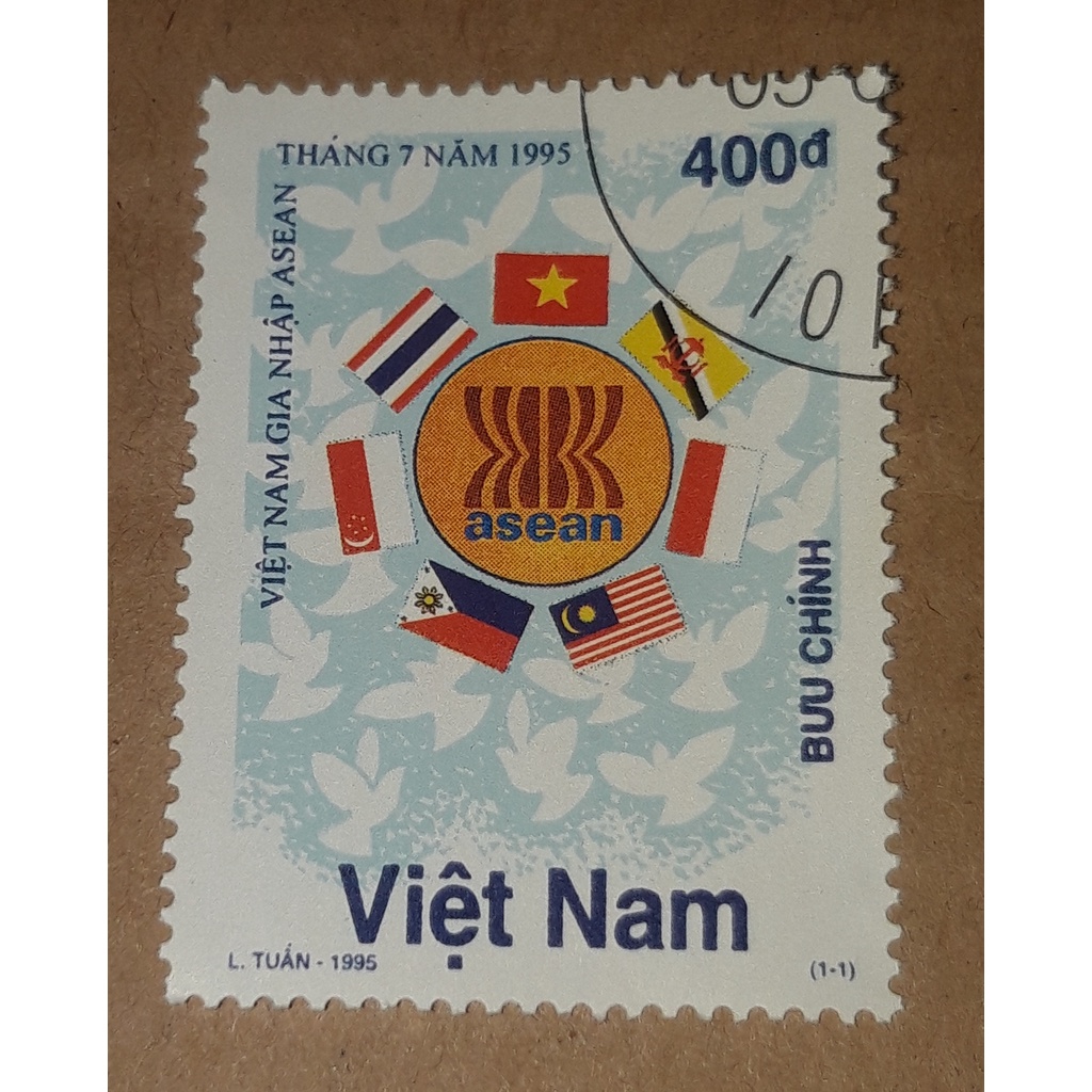 Tem sưu tập MS 713 Tem CTO Việt Nam gia nhập Hiệp hội các nước Đông Nam á ( ASEAN ) 1995