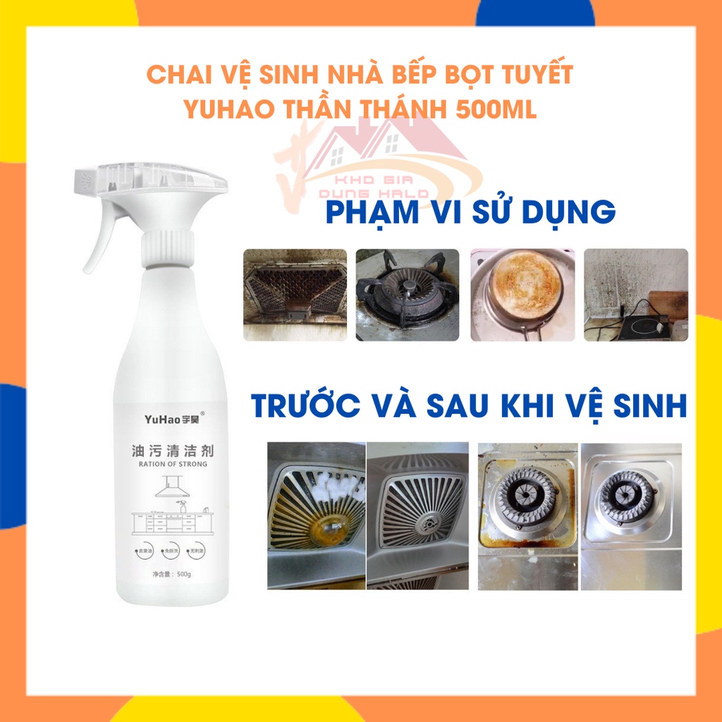 Chai xịt vệ sinh tẩy rửa nhà bếp bọt tuyết YUHAO Siêu đa năng 500ml - K46