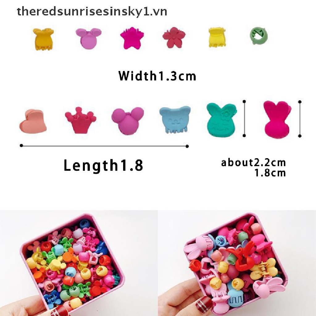 Set 50 Kẹp Tóc Càng Cua Đính Hoa / Thỏ Mini Dễ Thương Cho Bé Gái