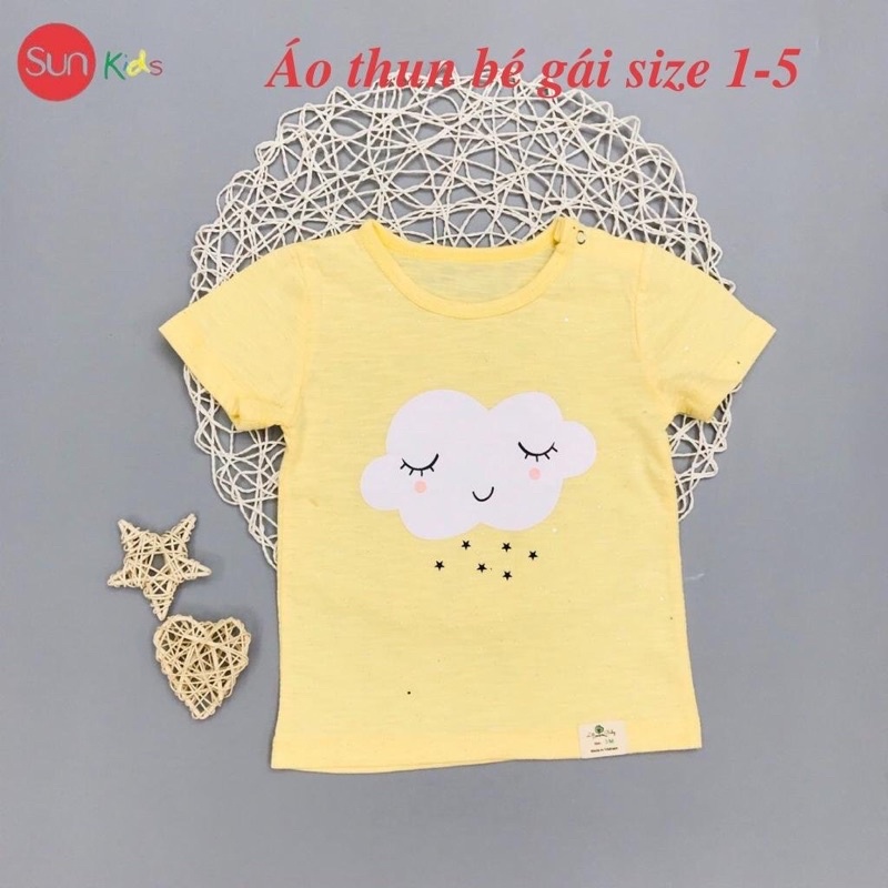 Áo thun cho bé gái, áo phông bé gái chất cotton mềm mát, size 1 - 5 tuổi - SUNKIDS1