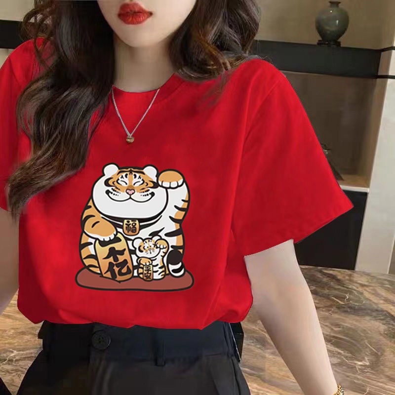 Áo Thun 100% Cotton Nguyên Chất Tay Ngắn Dáng Rộng Cho Nữ