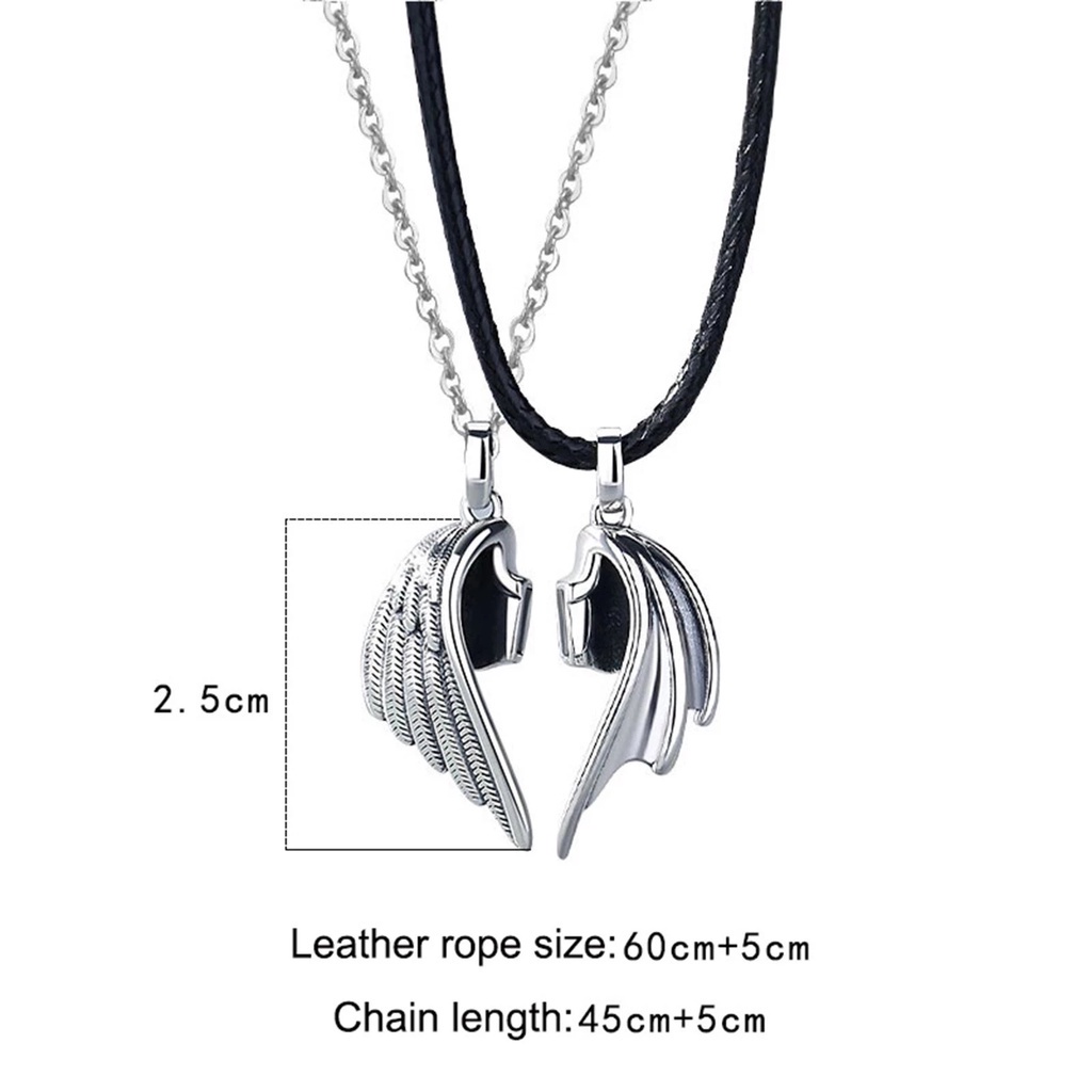 [Mới] 1 Cặp Vòng Cổ Choker Cặp Mặt Quỷ Và Thiên Thần Thiết Kế Sáng Tạo Đơn Giản Cá Tính Thời Trang