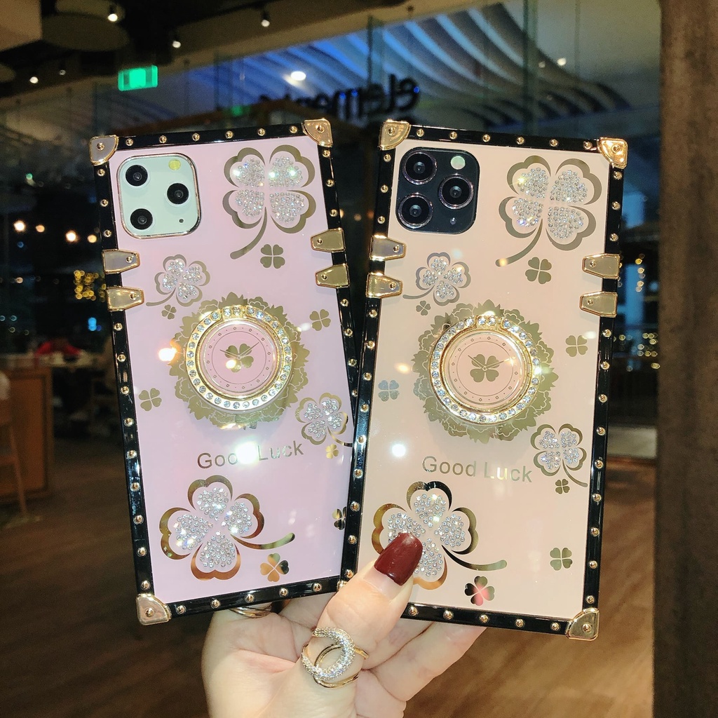 Bao Da Điện Thoại Họa Tiết Cỏ Bốn Lá Cho Xiaomi Mi 11 11Lite POCO F3 X3 GT