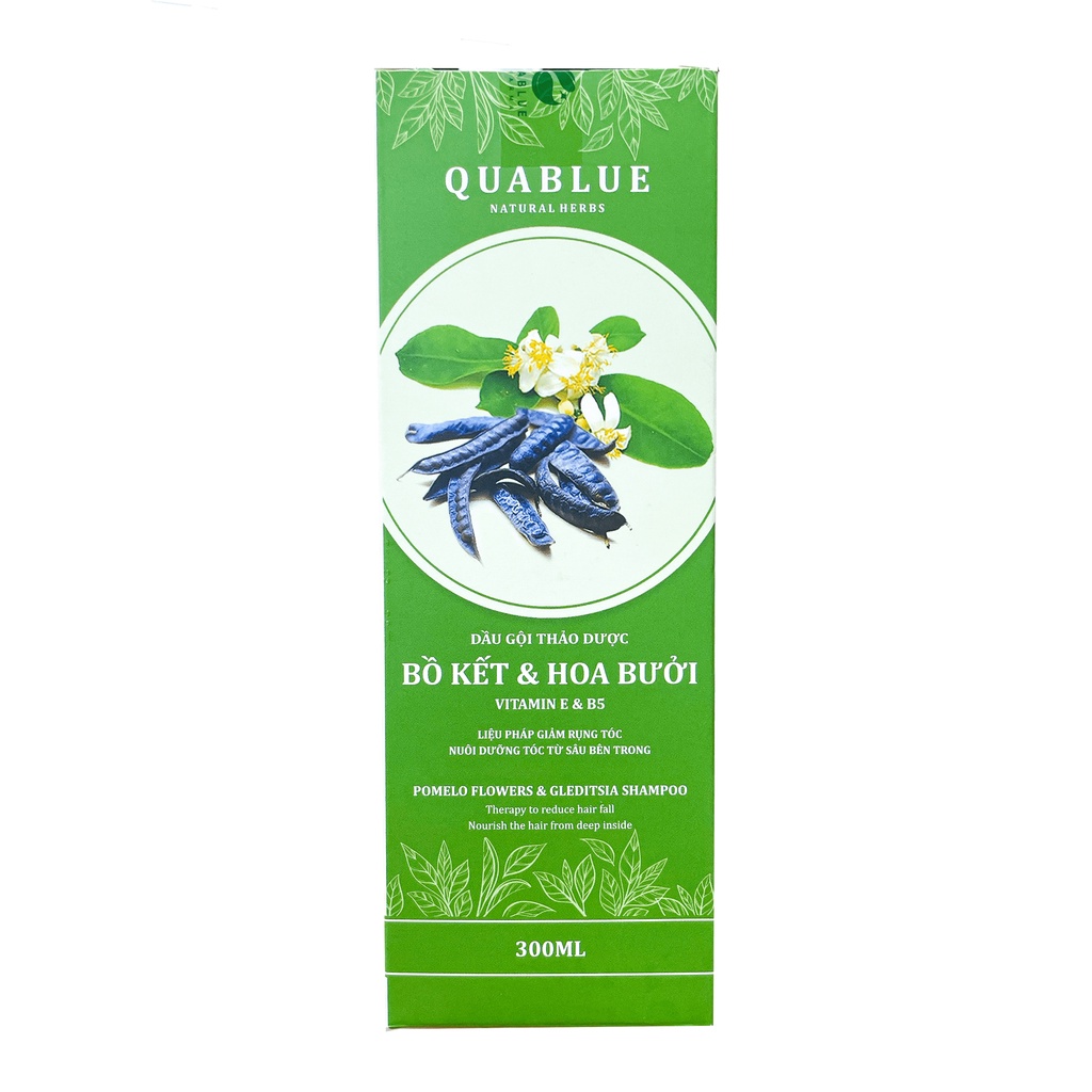 Dầu Gội Thảo Dược Hoa Bưởi Quablue Cung Cấp Dinh Dưỡng Cho Da Đầu Phục Hồi Tóc Hư Tổn - Chai 300ml