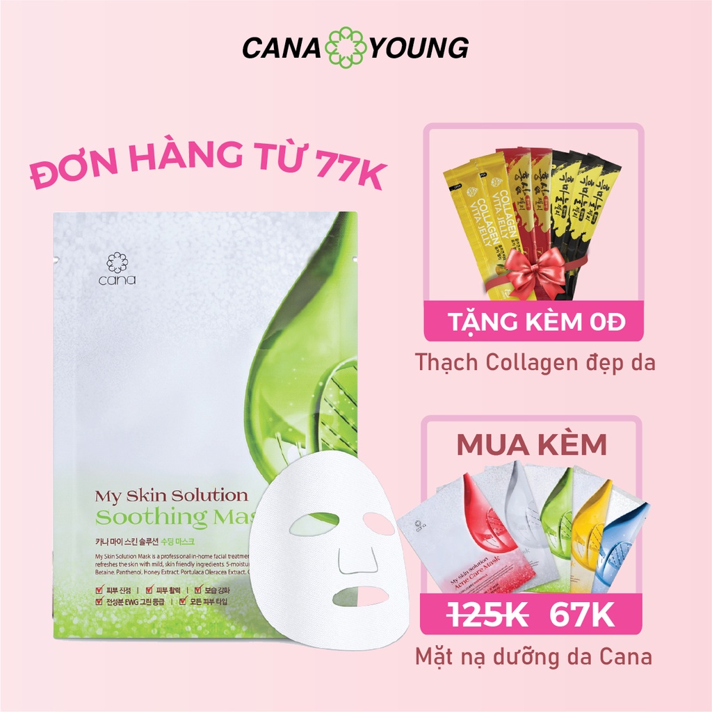 [Mã SMA071008 hoàn 10K xu đơn 0Đ] Mặt Nạ Nha Đam Làm Dịu Da Hàn Quốc Cana My Skin Solution Soothing