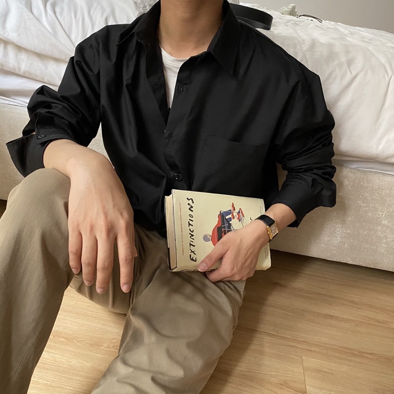 ÁO SƠ MI NAM - HEE BY OHI - Màu Đen Cotton 100%