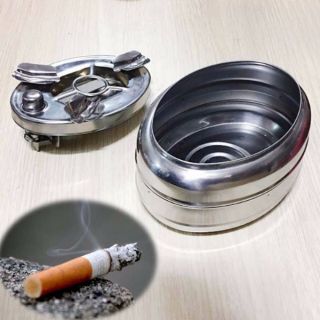 Gạt tàn thuốc inox có nút nhấn-gạt tàn inox