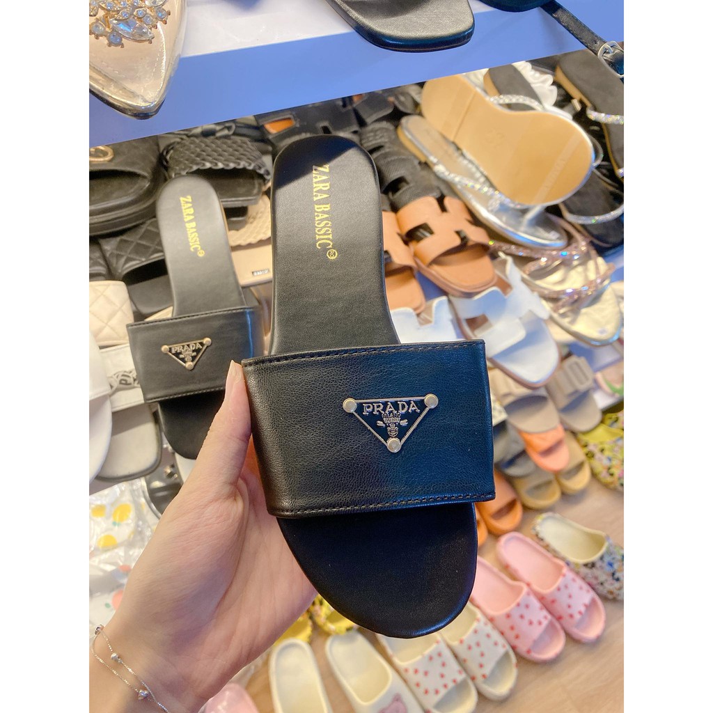 Dép thời trang Prada da lì