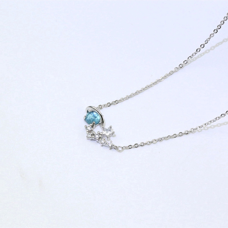 Ngôi Sao Hành Tinh Pha Lê Vòng Cổ Chuỗi Hạt Sky Star Planet Blue Crystal Glass Necklace Women Jewelry | BigBuy360 - bigbuy360.vn