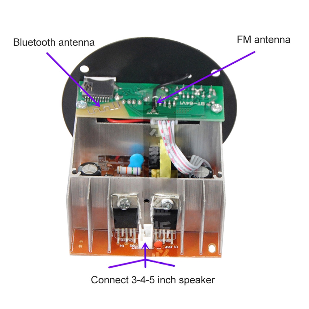 Bo Mạch Khuếch Đại Âm Thanh Aiyima Hỗ Trợ Kết Nối Bluetooth 30w 12v 220v Cho Chất Âm Trầm Tf Usb Fm 5-10 Inch Diy