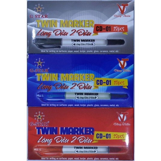 Bút lông dầu nhỏ 2 dầu Gs CD-01