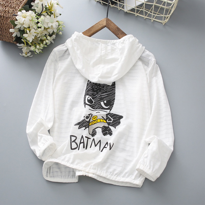 Áo Khoác Chống Nắng Bằng Vải Cotton Mỏng Thoáng Khí Có Mũ Trùm Dành Cho Trẻ Em 90-150cm