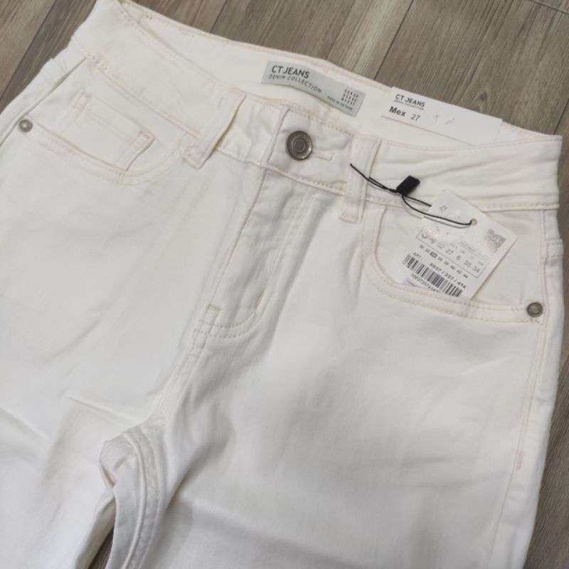 Quần boyfriend CT jean màu trắng