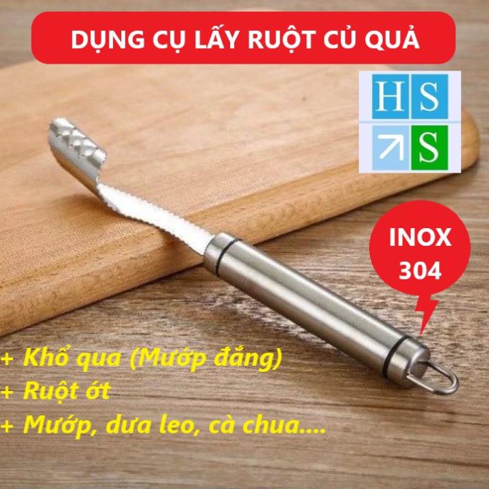 DỤNG CỤ LẤY RUỘT KHỔ QUA hạt củ quả trái cây INOX 304 dùng lấy ruột mướp đắng ớt dưa leo tiện dụng - HS Shop Thủ Đức