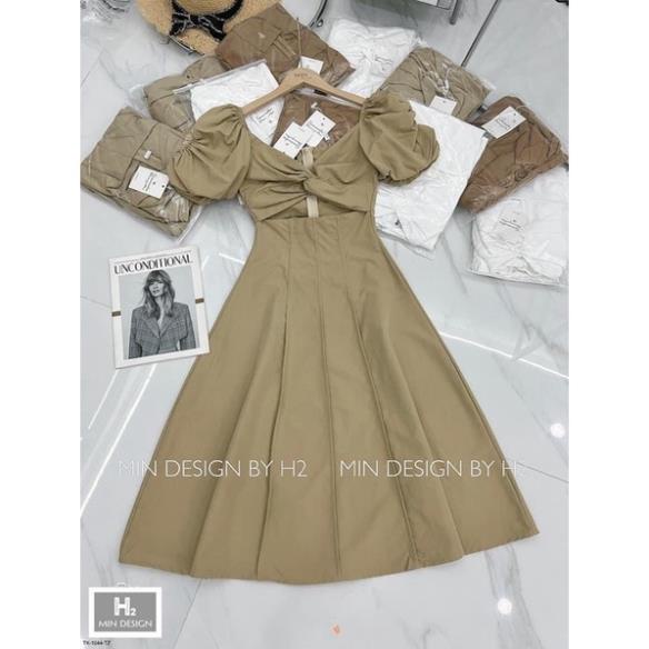 Váy maxi thô tay bồng cut out siêu độc lạ, màu sang tôn da | BigBuy360 - bigbuy360.vn