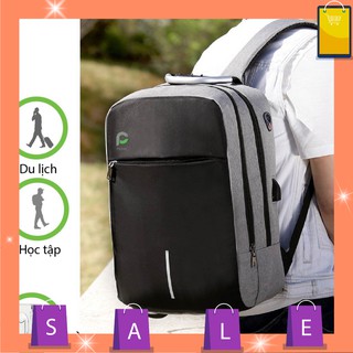 Balo du lịch nam nữ cao cấp đựng laptop 15Inch phản quang cổng sạc điện thoại