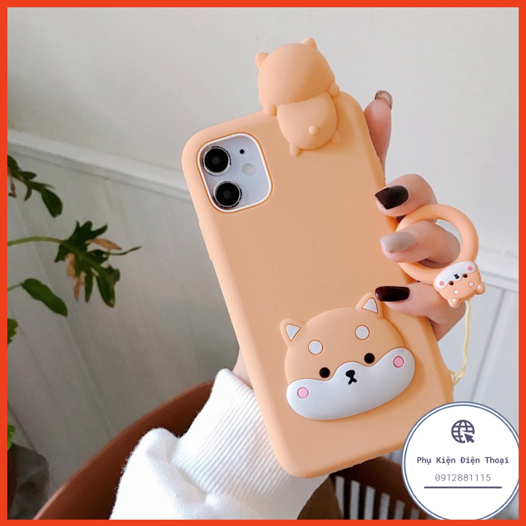 Ốp lưng Iphone thú leo Shiba Inu kèm móc đeo 6/6plus/6s/6s plus/6/7/7plus/8/8plus/x/xs/xs max/11/11 promax