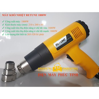 Máy Khò Nhiệt Cầm Tay Công Suất 1800W, Khò Màng Co Thổi Hơi Nóng