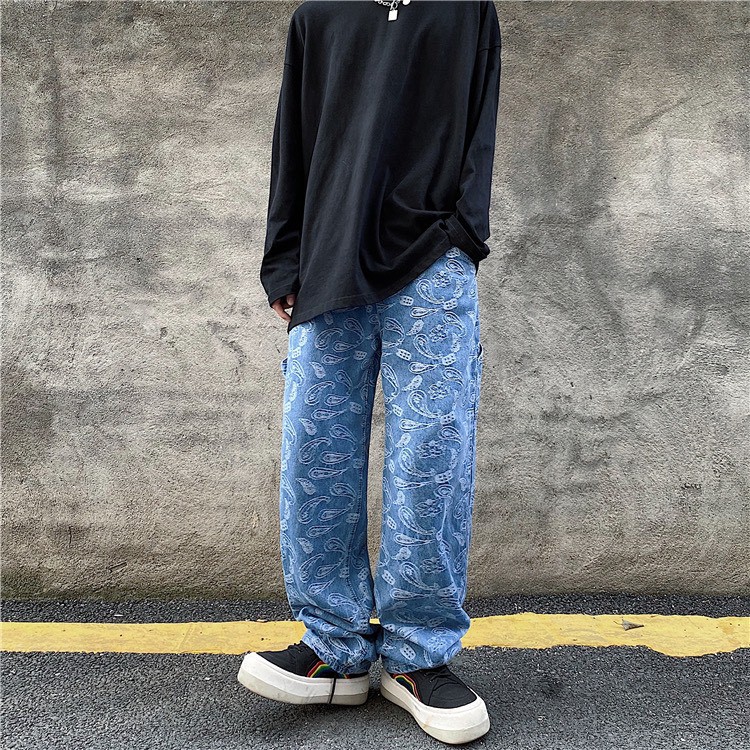 [Hàng Sẵn + Video Tự Quay ] Quần Jean HipHop Hoạ Tiết Badana Dáng Suông Trendy 2021 | BigBuy360 - bigbuy360.vn